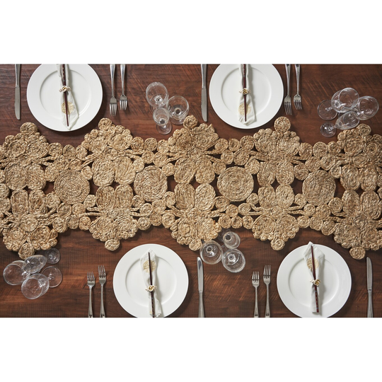 Ox Bay Jute Woven Table Runner, Natural, 1'4" x 6'8" - 1'4" x 6'8"