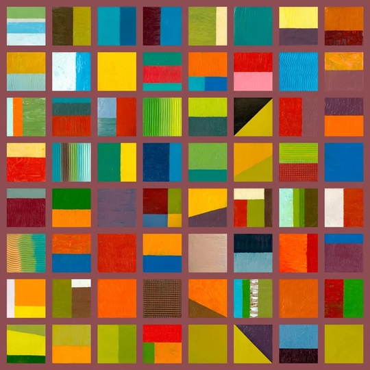 CANVAS Color Study Collage Geometric Abstract by Michelle Calkins Art Painting Reproduction