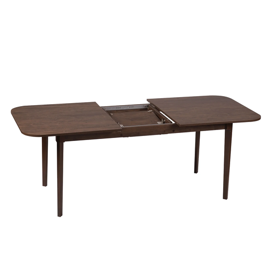 78.7" L Extendable Dining Table, Removable Self-Storing Leaf, WALNUT