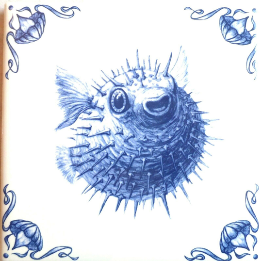 Pick One The Kit Oz Blue Nautical Delft Design Kiln Fired Ceramic Tiles Artist Lisa Cach