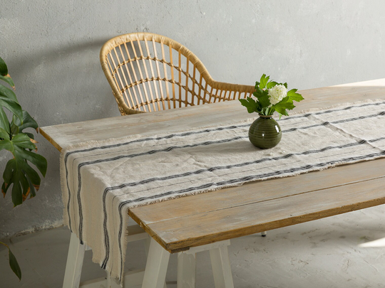 Linen Table Runner-Table Runners-stonewashed Runner - Decor-Linen Gift