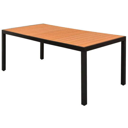 Garden Table Brown 72.8"x35.4"x29.1" Aluminium and WPC