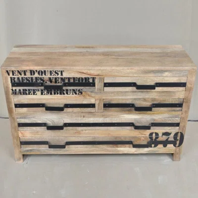 50'' Wide 6 Drawer Solid Wood Sideboard