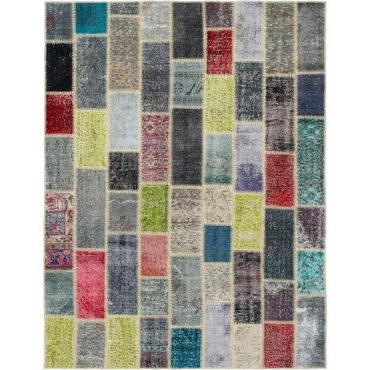 ECARPETGALLERY Hand-knotted Color Transition Patchwork Multi Wool Rug - 5'7 x 8'1
