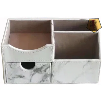 Multifunctional Desktop Storage Box Structure Storage Pen Case Business Card/Pen/Pencil/Mobile Phone/Stationery/Remote Control Stand With Small Drawer