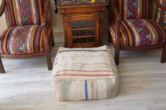 Garden Outdoor Living Room Kitchen Bedroom Game Floor Pouf Pillow Pets Kids Adult Handmade Cotton Square Chair 24x24 Inches