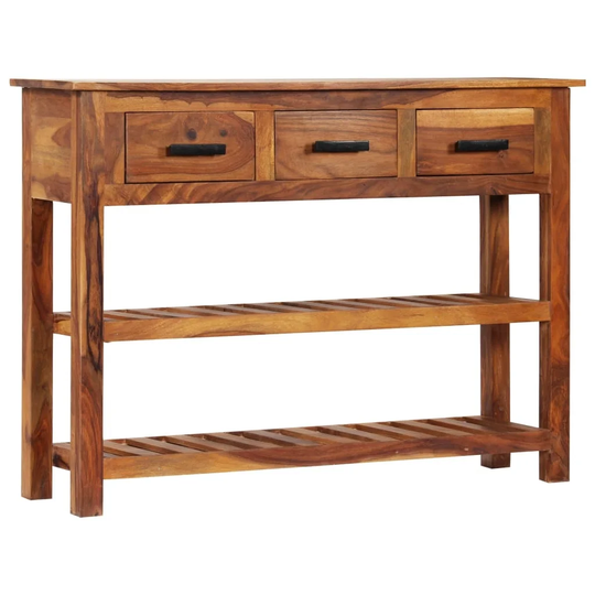 vidaXL Sideboard with 3 Drawers 43.3"x11.8"x31.5" Solid Acacia Wood - 43.3" x 11.8" x 31.5"