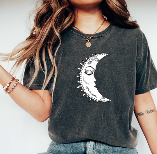 Comfort Colors Celestial Shirt, Moon Boho Sun Comfy Oversized Lover Tee