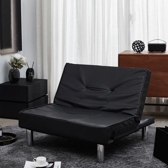 EYIW Lazy Sofa Balcony Leisure Chair Bedroom Sofa Chair with Metal Legs