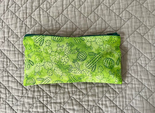 Cactus Midsize Zipper Pouch, Pencil Cacti Gift, Thank You Makeup Accessory Bag