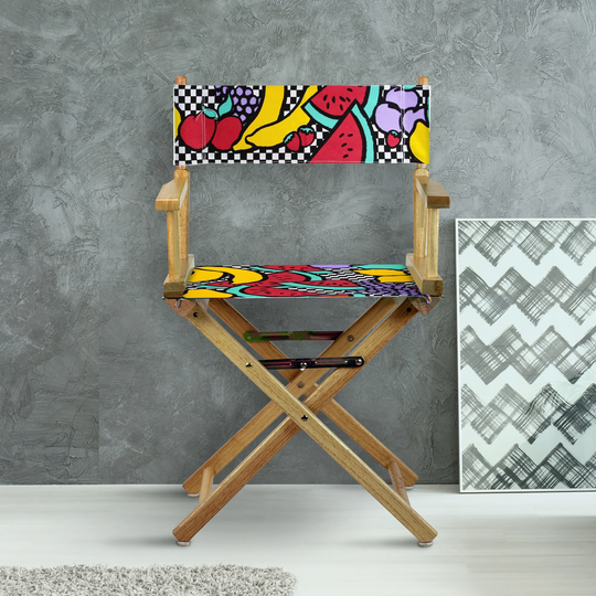 18" Director's Chair Natural Frame-Mixed Fruit - 21.75"W x 17"D x 33.75"H