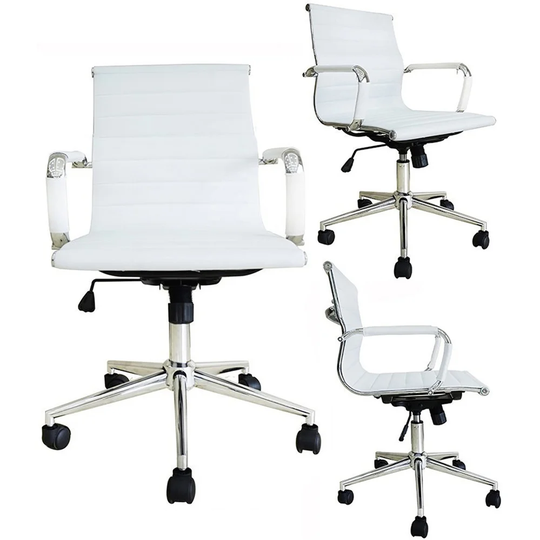 Office Chair Executive PU Leather Arm Rest Tilt Swivel Task Computer Conference Room Chairs With Arms Wheels