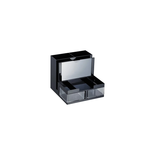 OfficeMate 9-Compartment Black Plastic Compartment Storage - 5.5" x 6.31" x 6.19"