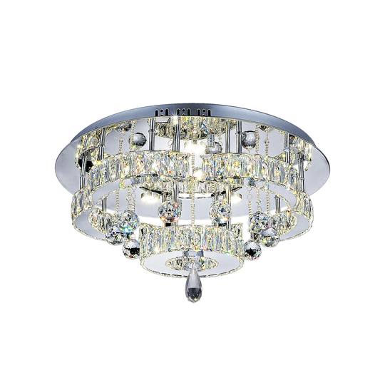 Guisseppe Lighting R LED Flush Mount Cascata Chrome - Exact Size