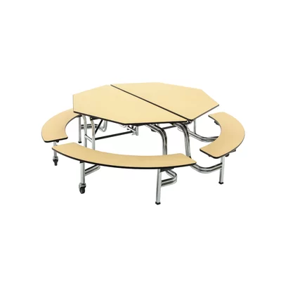 Mobile 60" Octagon Bench Cafeteria Table