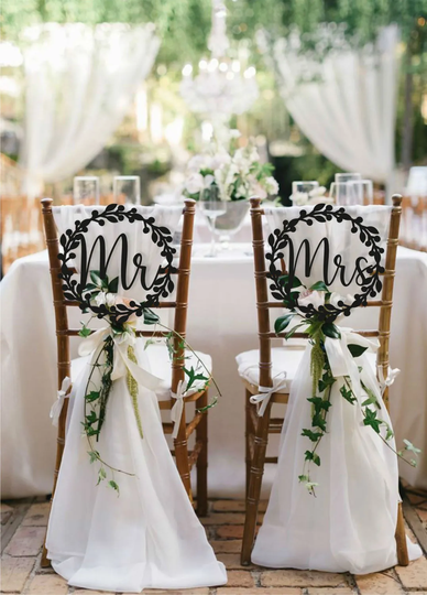 Mr Mrs Chair Signs & Wood Sign Wedding