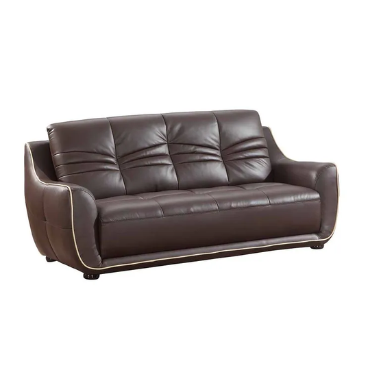 36" Elegant Brown Leather Sofa - 36" x 86" x 37"