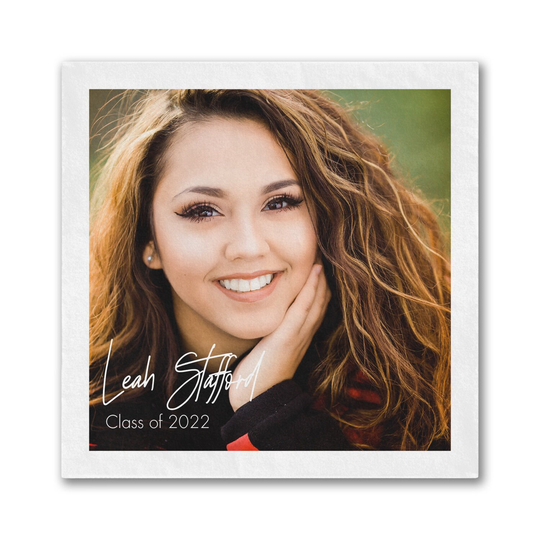 Full Color Graduation Napkins, Cocktail Party Decor, Personalized 3-Ply Grad Napkins