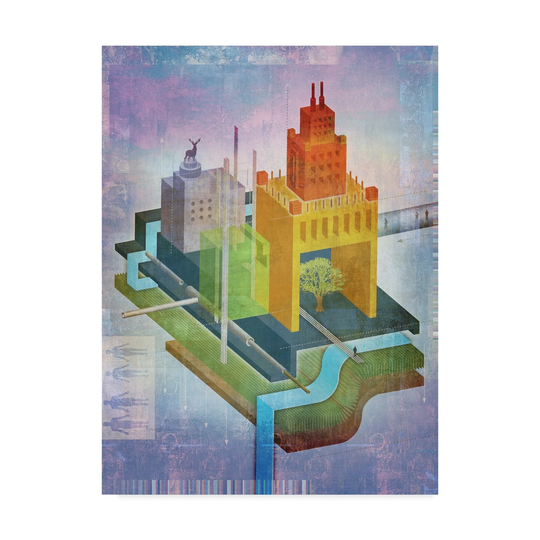 Greg Simanson 'City Life Architecture' Canvas Art - Multi-color