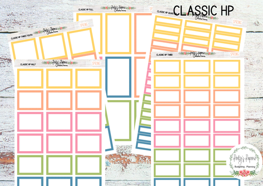 Classic Hp Spring Colorful Planner Boxes | Functional Stickers Budget