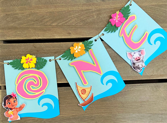 Baby Moana Theme High Chair Banner/Baby Banner/High Banner/ Banner