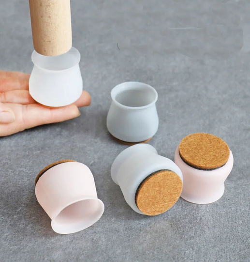 16Pc Silicone Chair Leg Felt Floor Protectors, Fit Square Round Irregular Legs Caps Pads, Protect Your Floors Anti-Scratch