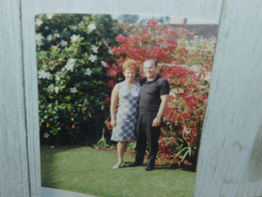 Vtg Family Color Photo, Grandparents, Old Vintage Prop, Gift, Daysgonebytreasures, Dc
