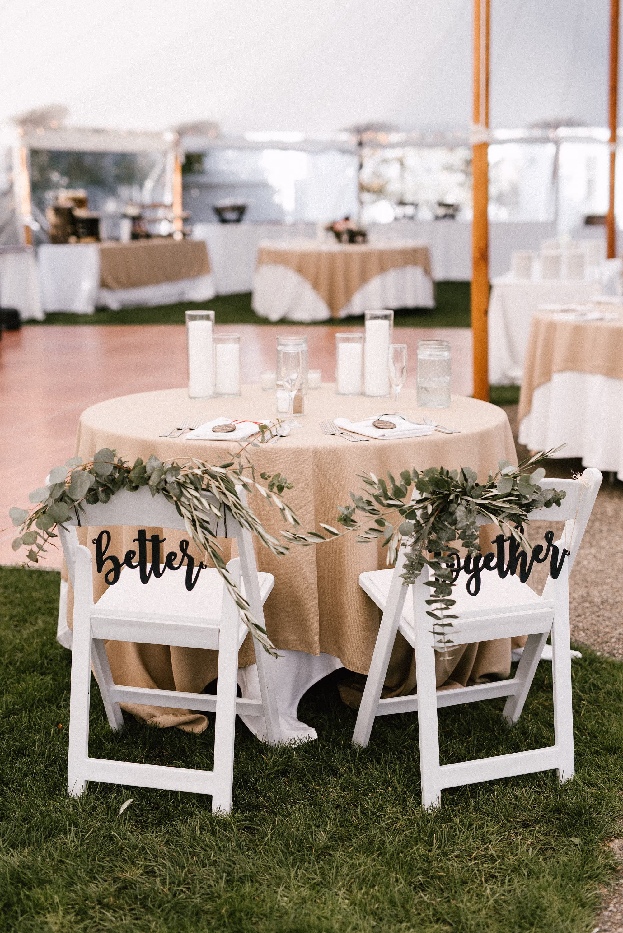 Better Together Chair Signs, Sweetheart Wedding Signs