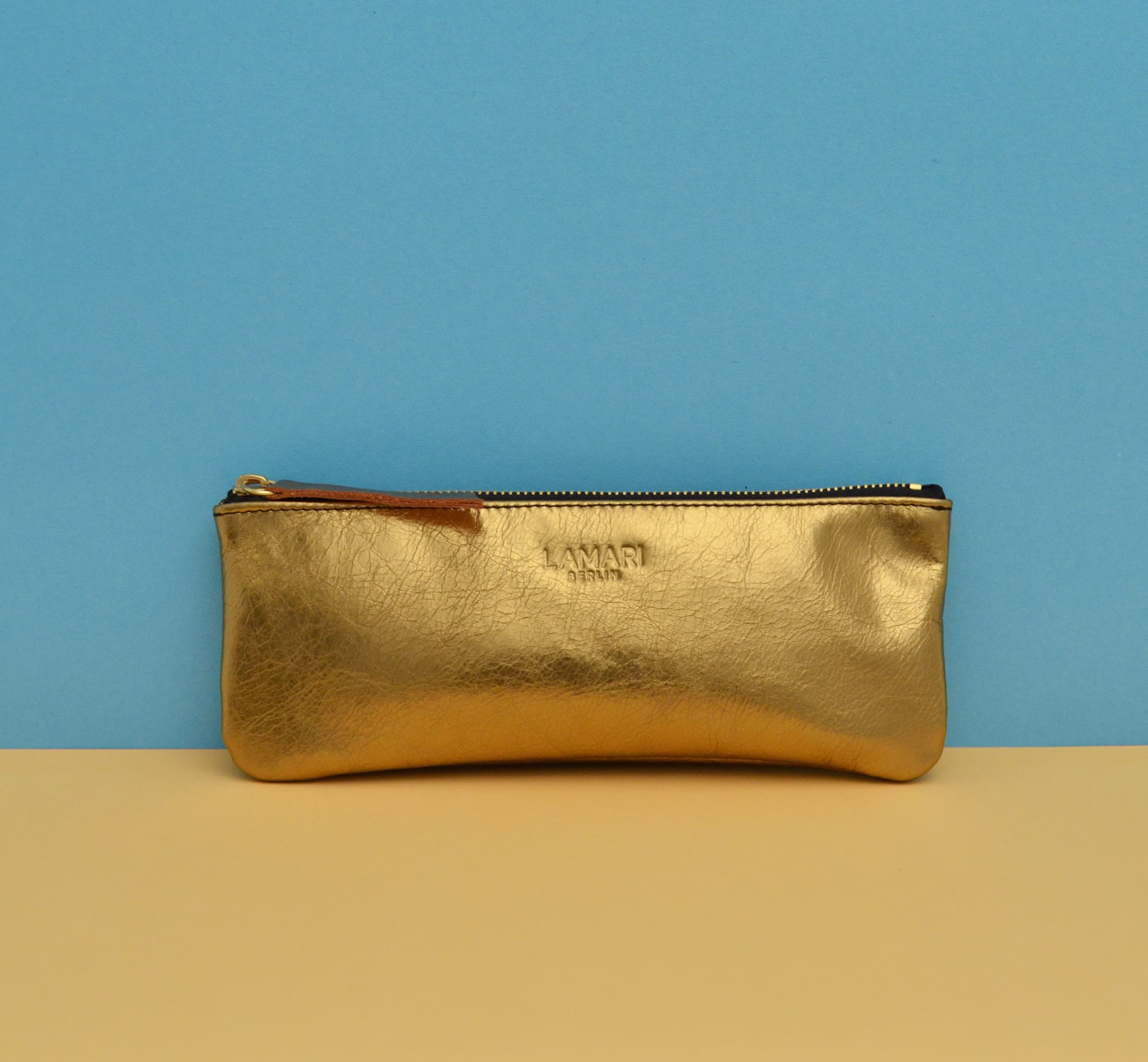 Leather Zip Pencil Case, Leather Pencil Case, Bronze Leather Bag, Case, Bronze Leather, Leather Case