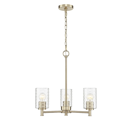 Millennium Lighting Ashli 3 Light Chandelier with Clear Honeycomb Glass Shades