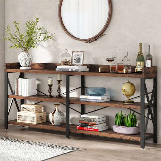 Extra Long Sofa Console Table Behind Couch for Entryway Living Room