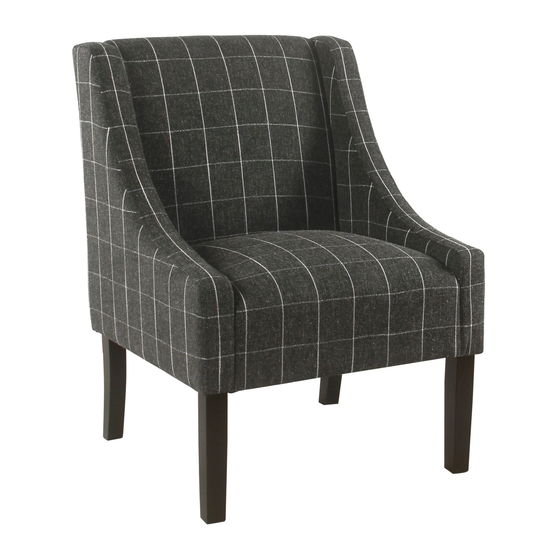 Fabric Upholstered Swooped Accent Chair with Wooden Legs - 35.25 H x 24.75 W x 27.5 L Inches