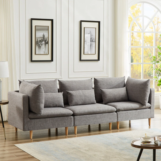Homy Casa Transitional Fabric Reversible Free Pieces Sectional Sofa Set