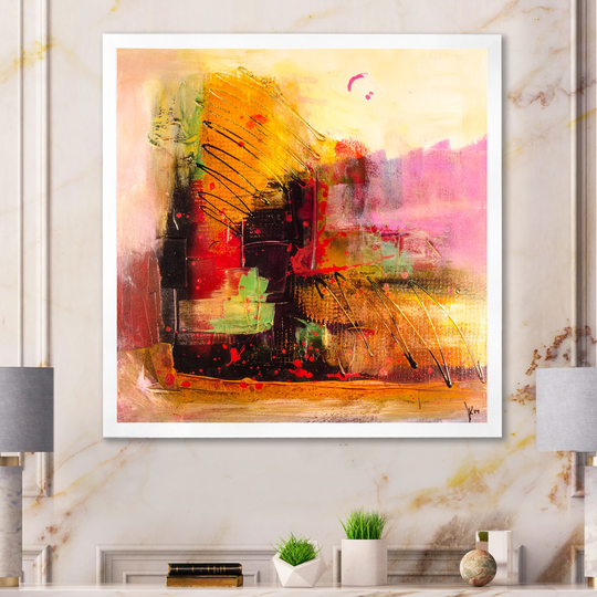 Designart 'Modern Energetic Color Dance VIII' Modern Framed Wall Art