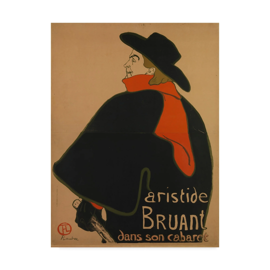 Henri De Toulouse Lautrec 'Aristide Bruant at His Cabaret' Canvas Art - Multi-color