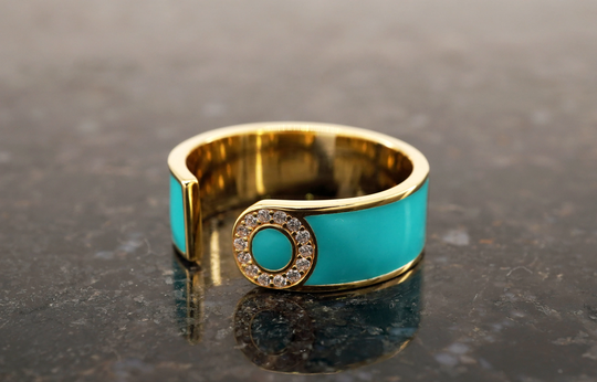 Colorful Initial Signet Ring, Diamond Custom Monogram Dainty Ring For Women, Gifts Mom