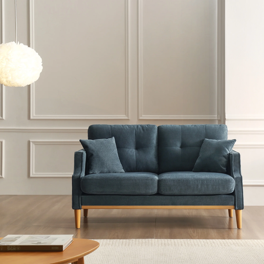 Loveseats 2 Seater Sofa For Primary Living Space , Bed Room, Office, USB Charge Port , 2 Pillows,Wood Legs