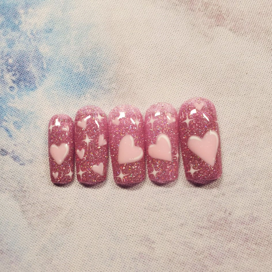 Kawaii Hearts Nails