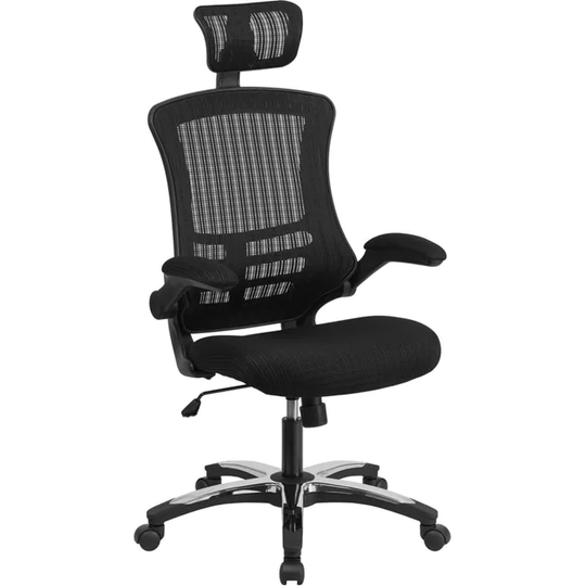 Delacora 26" Wide Mesh High Back Adjustable Office Chair with Wheels - Black