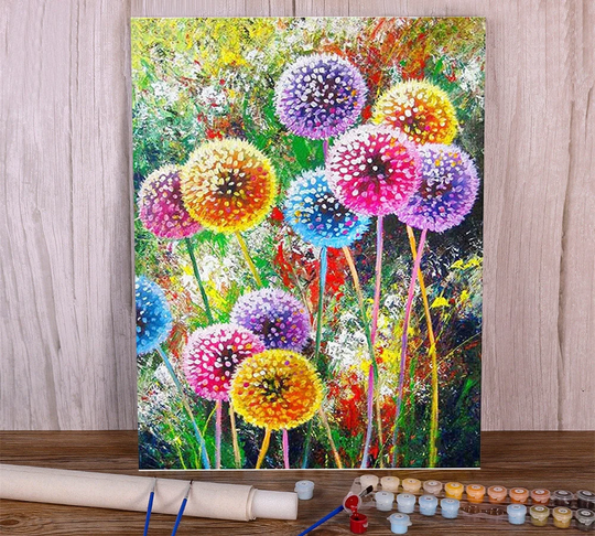 Flower Coloring Diy Painting By Number For Adults, Home Decor, 16x20 Inches Canvas Paint Numbers Kit, Personalized Gift, Birthday Gift