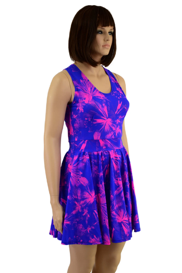 Radiant Rainforest Uv Glow Skater Dress With Racerback 157653