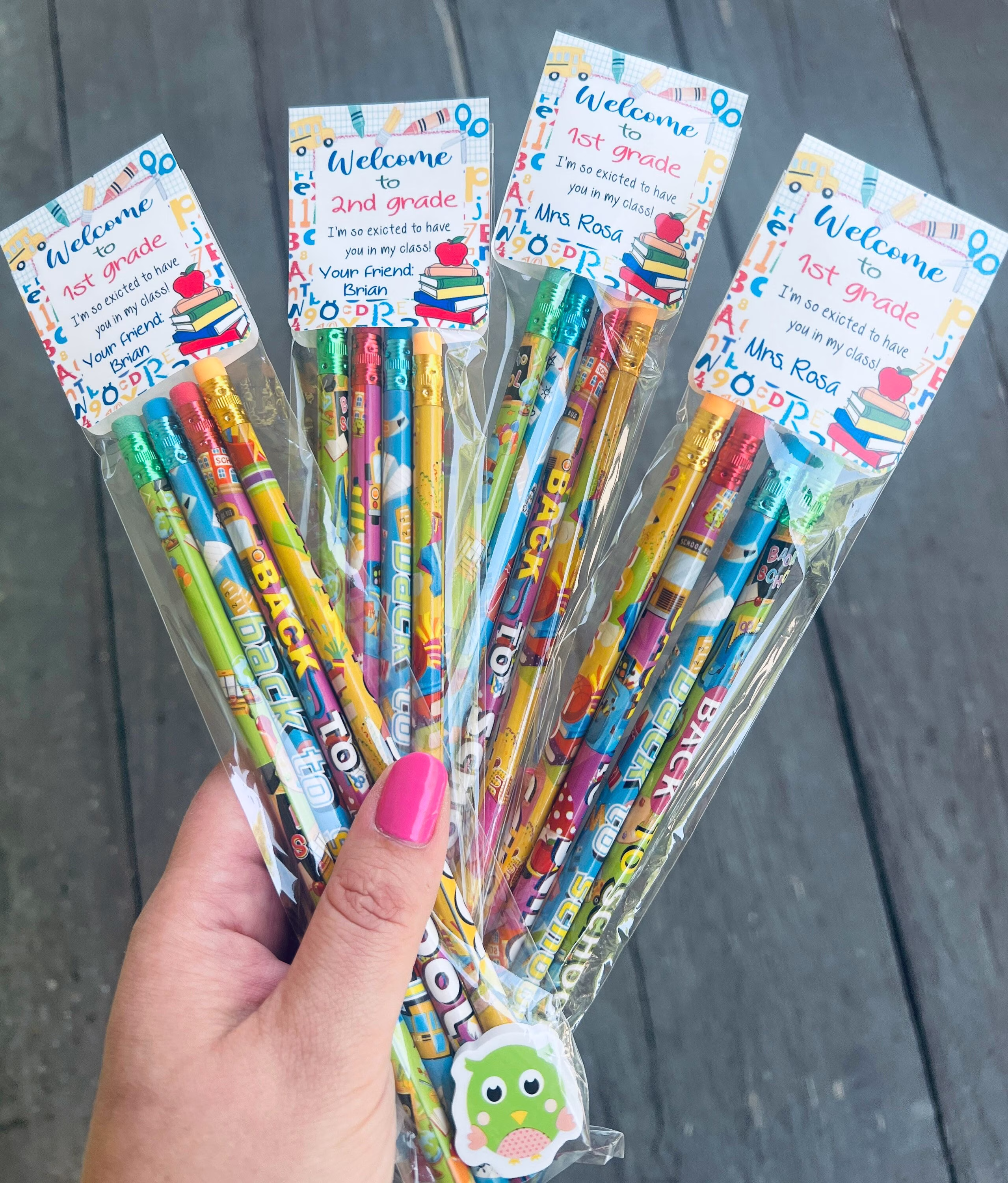 Personalized Back To School Pencil Gift Favors, Pencils, Students Gifts From Teacher Party Classroom Gifts, Kids