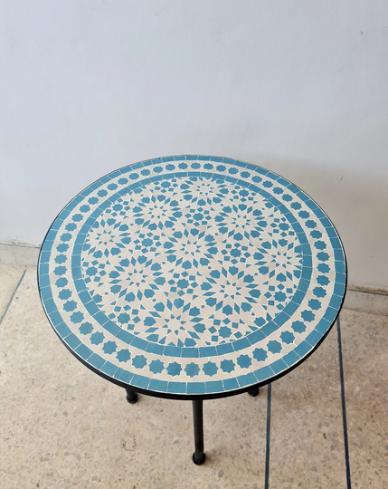 Customizable Turquoise Mosaic Table - Art Mid Century Handmade Coffee Outdoor & Indoor Rustic Decor