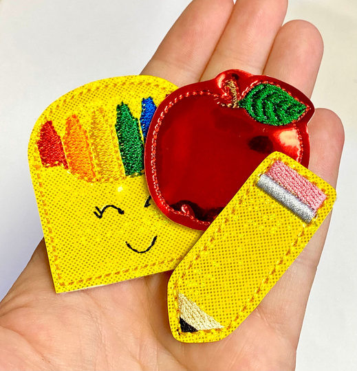 Yellow Crayon Box Felties - Apple Pencil Felties- Back To School
