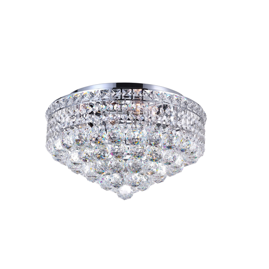 Guisseppe Lighting Five Light Flush Mount Luminous Chrome - Exact Size
