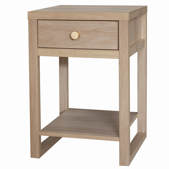 Hadley 23" Side Table with Storage Drawer Accent Table, Blondewood