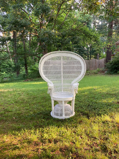 Local Pickup White Peacock Chair