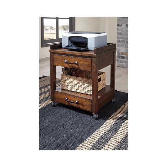 Baldridge Rustic Brown Casual Printer Stand