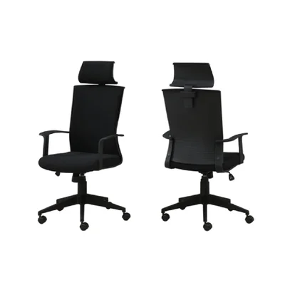 Office Chair With Pedestal Base And Upholstered In A Breathable Chic Black Fabric