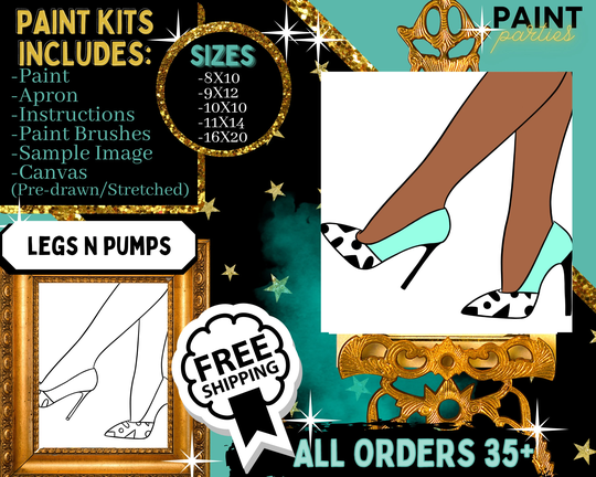 Diy Paint Party/ Pre-Drawn/Outline Canvas /Teen Adult Painting & Sip, Party Pre-Sketched /Art Party/Paint By Number